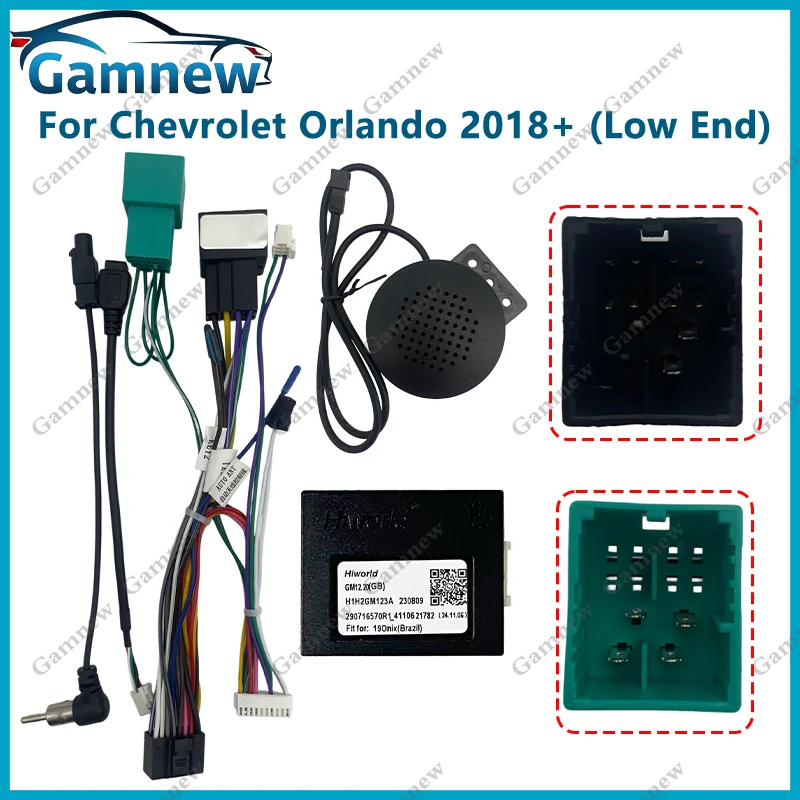Car 16pin Wiring Harness Adapter Canbus Box Decoder Android Radio Power Cable For Chevrolet Orlando Cavalier 2018+