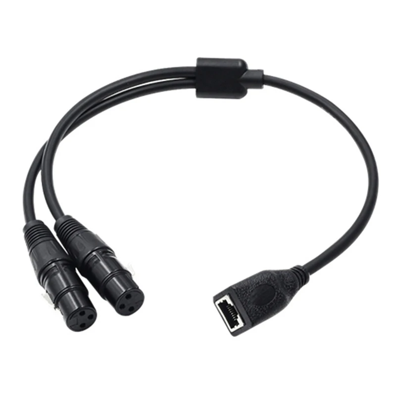 New 1Pcs Dual 3Pin XLR To RJ45 Adapter RJ45 To Dual XLR DMX Cable For DMX-CON Controller Series And Recording Studio