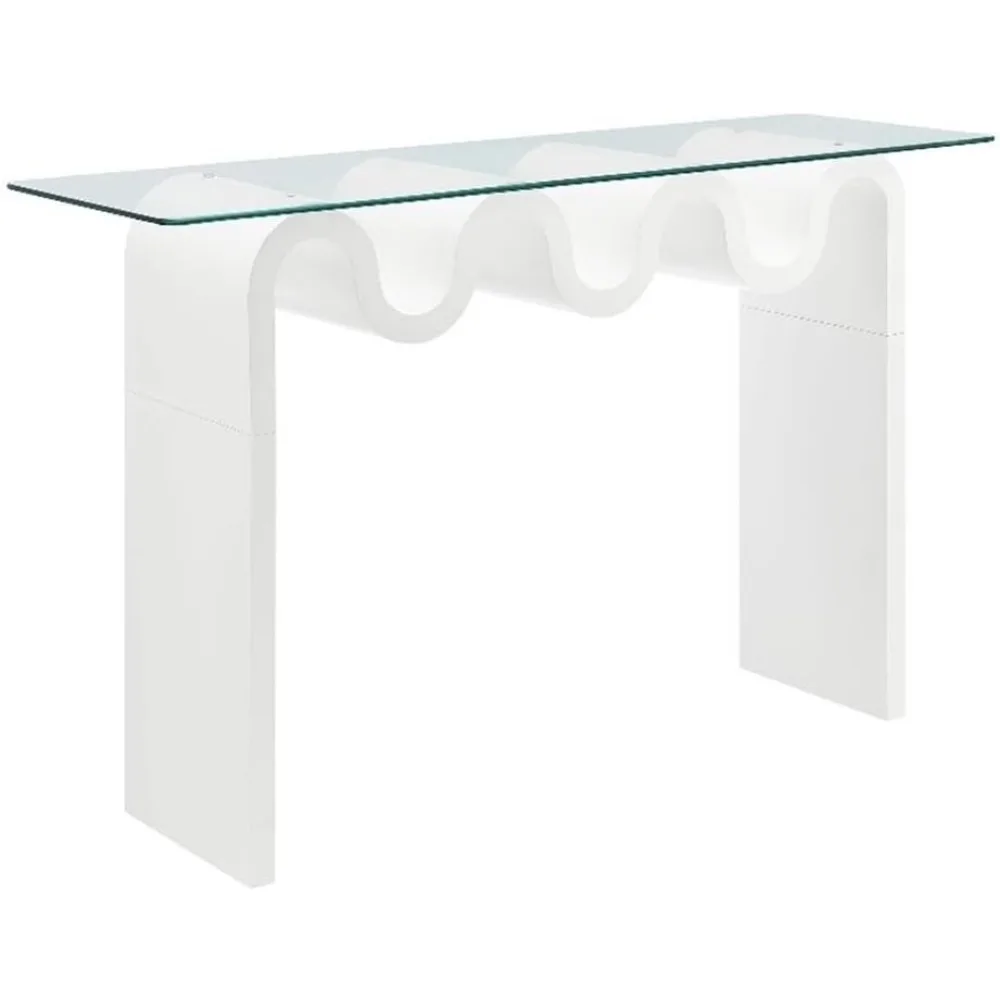 

Ondine Glass Console Table in White