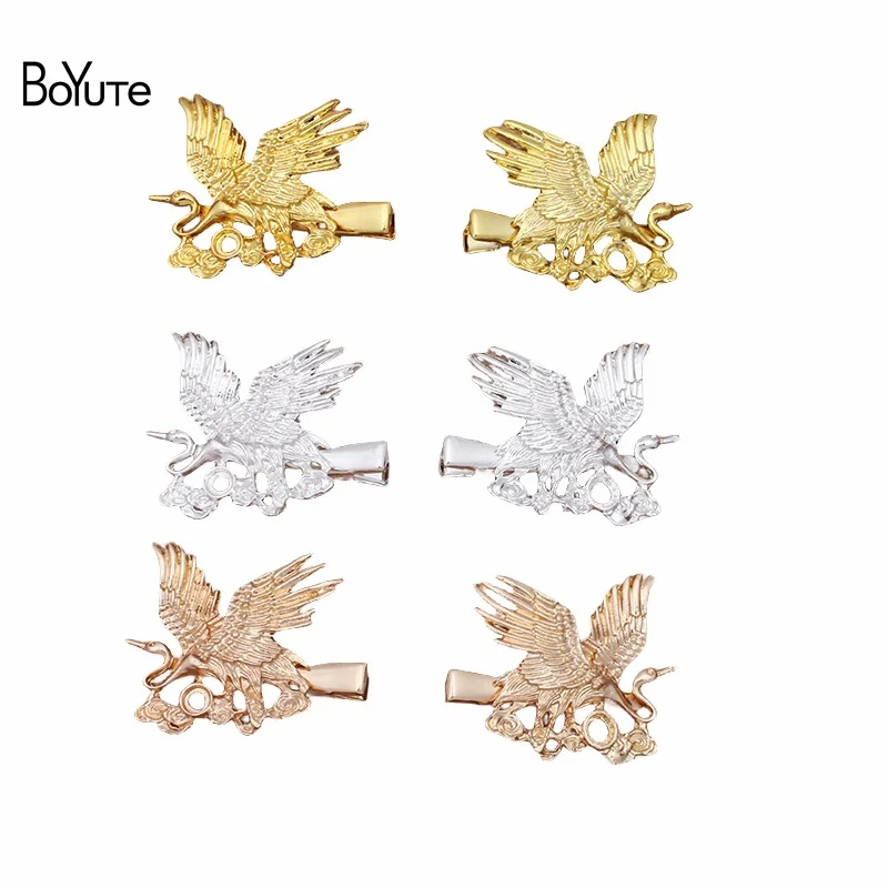 

BoYuTe (20 Pieces/Lot) 41*38MM Alloy Crane Welding 35MM Iron Hair Clips Factory Supply Diy Jewelry Accessories Wholesale