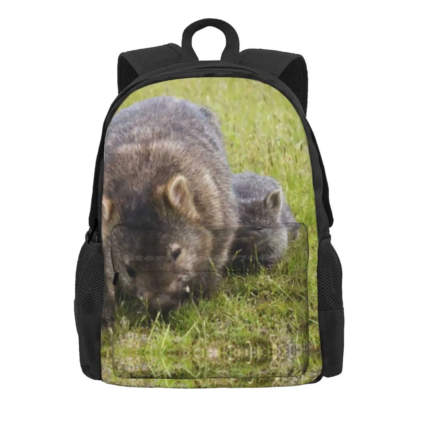 Wombats Hot Sale Schoolbag Backpack Fashion Bags Baby Wombat Col Hellmuth Common Wombat Fauna Juvenile Wombat Marsupial Mother