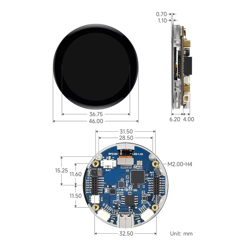 

Для Raspberry Pi Pico 2 RP2350 AMOLED плата разработки сенсорного экрана AJAS