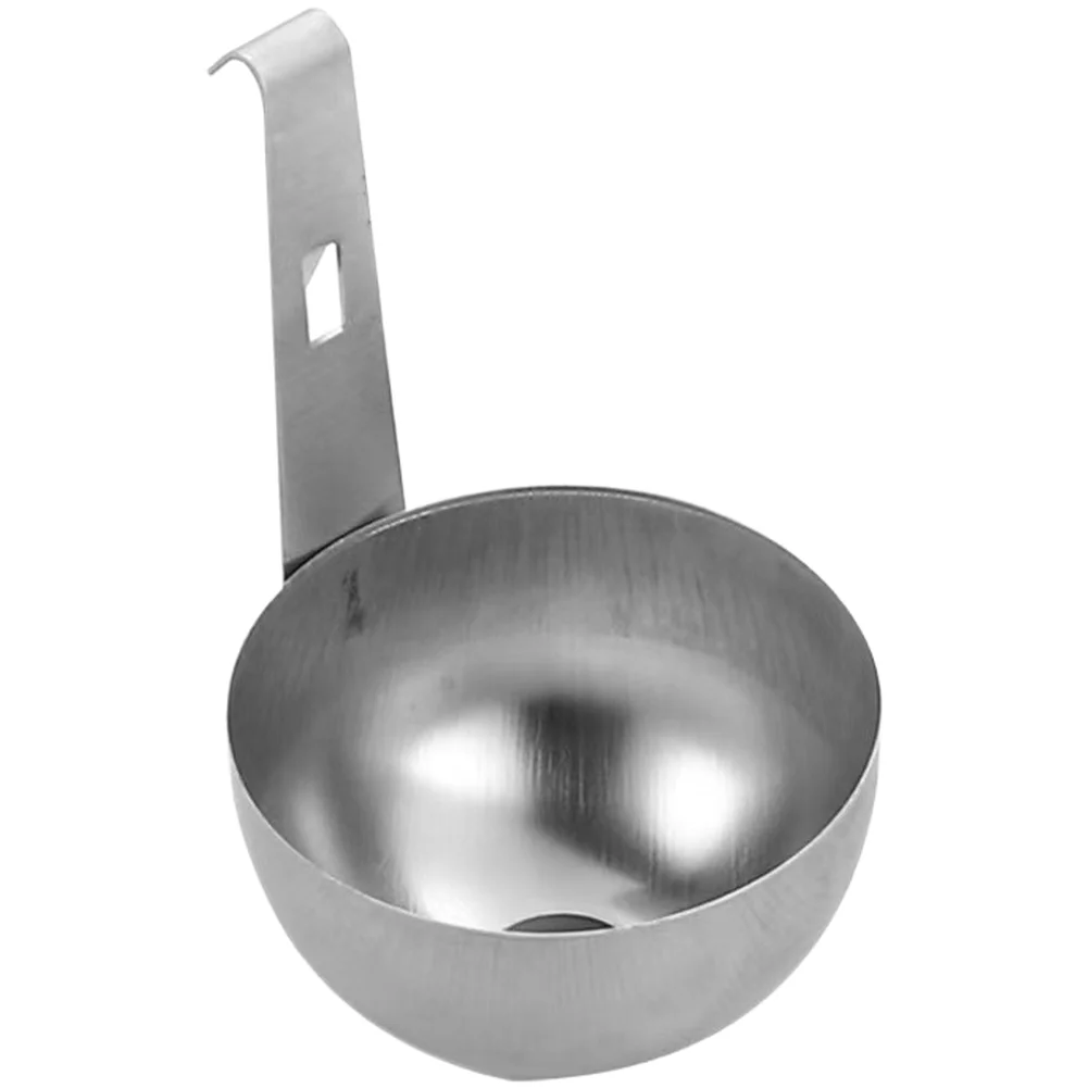 Stainless Steel Hanging Egg Poacher for Easy Boiled Eggs Cooking Tool with 2 Height Adjustments and Ergonomic Handle