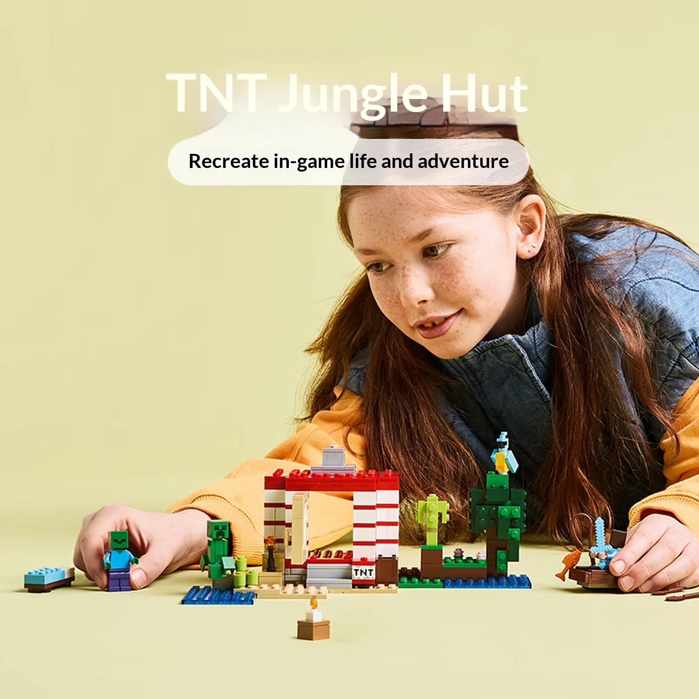 Lego Blocks My World TMT Jungle-Juego de casa de madera, juguetes sensoriales para niños y niñas de 3 años + modelo DIY, regalo para niños
