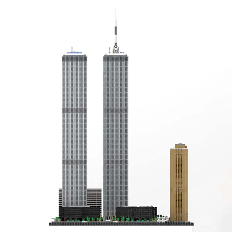 Famoso Street View World Trade Center Complesso MOC Complesso architettonico Blocchi di costruzione Modello Giocattolo per bambini Mattoni Regalo di Natale