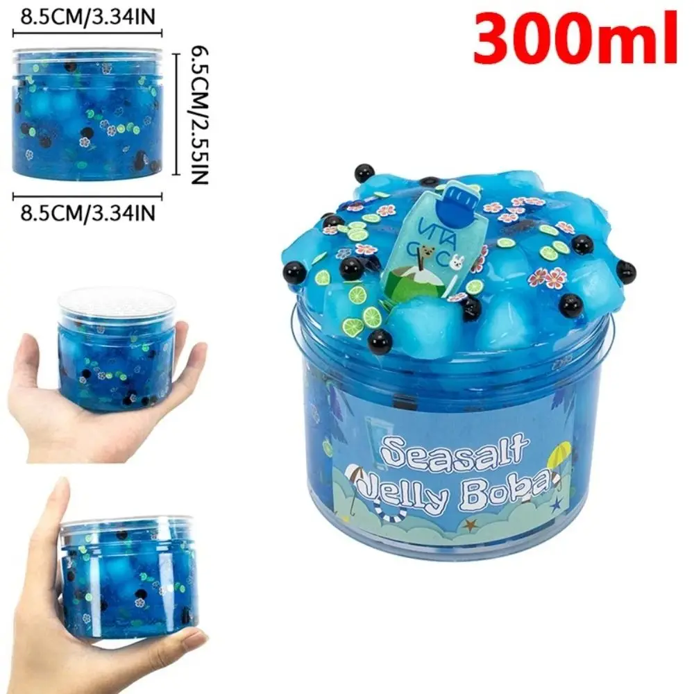 Soft 300ml/70ml Slime Kit Non-Sticky Stress Relief Jelly Cube Slime Glitter Fruit Crunchy Clear Slime Party Favor Gifts