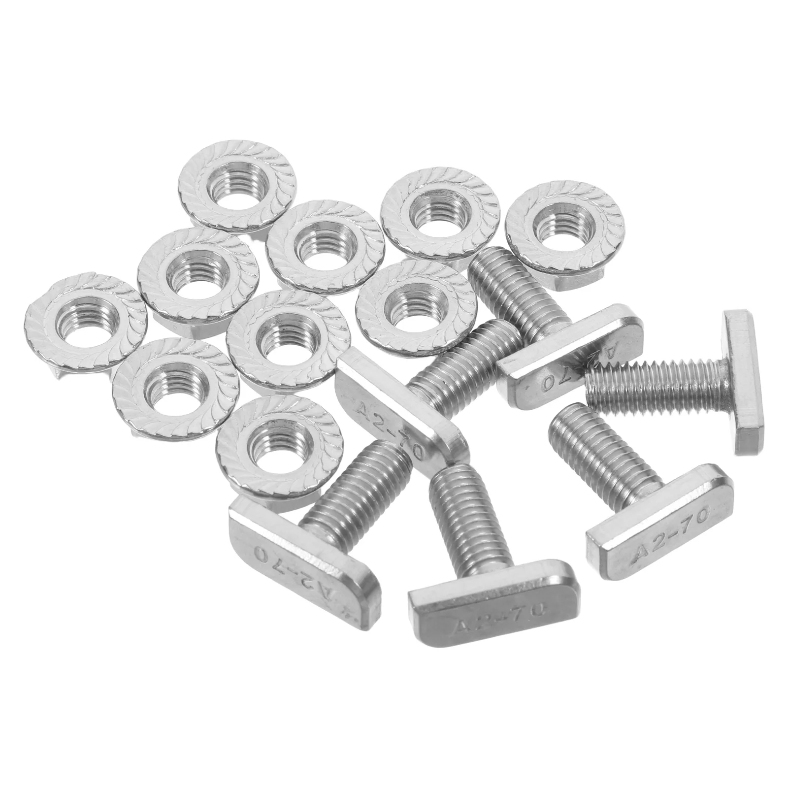 

20 Sets Hammer Head Screw Kit M8x20 Stainless Steel Locking Tooth Nut Flange Nut Screw Assemblies Versatile Applications Prevent