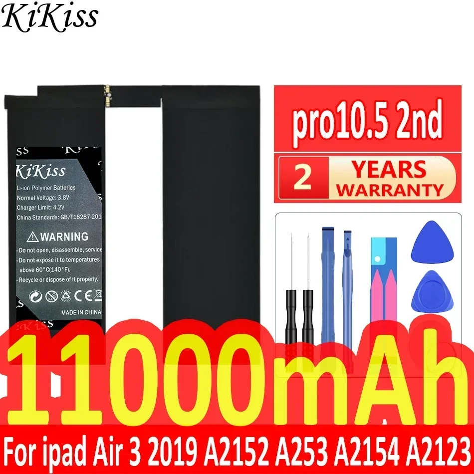 

KiKiss 11000mAh Battery Pro10.5 2nd For Ipad Air 3 Air3 (2019) A2152 A253 A2154 A2123 Batteria + Free Tools