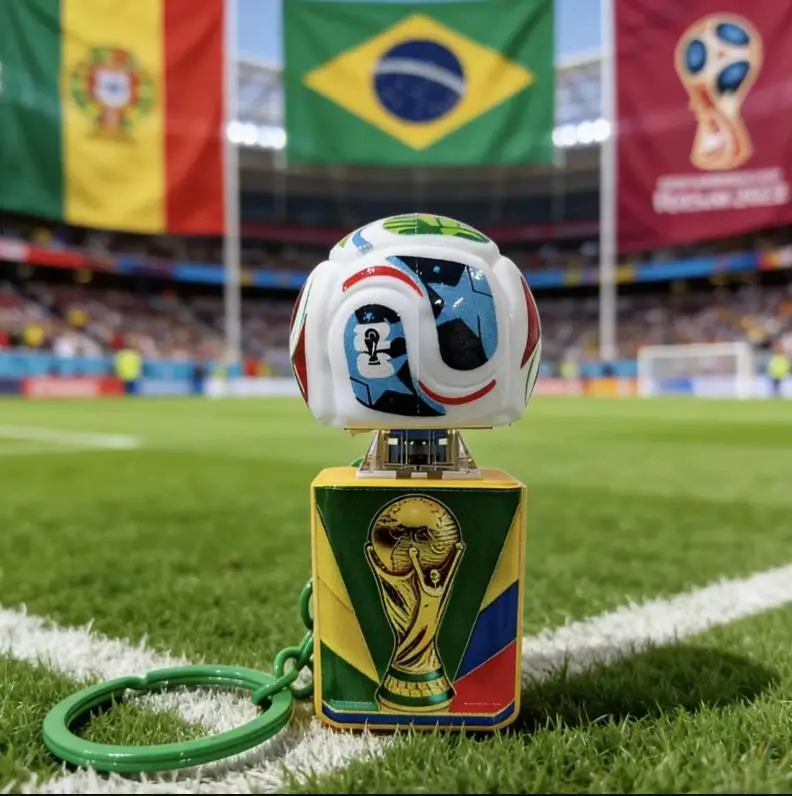 / FIFA Light Up Sound Keychain Soccer Trophy Souvenir Football Fan Creative Pendant Bag Charm Party Gift for Kids Adults*** view 5