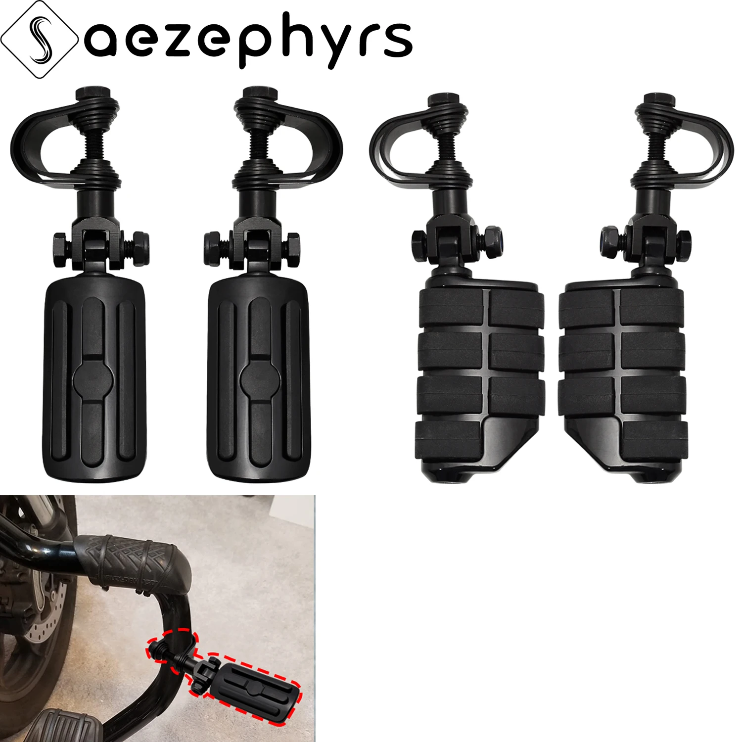 

1" 25mm 1.25" 32mm Motorcycle Highway Foot Pegs Engine Guard Footrest Mount For Honda Harley Suzuki Sportster Road King Dyna