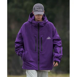 plus Size Men's Waterproof Ski Jacket S-XXXXXL Plain Color Windproof Fleece Outdoor Winter Coat for Man 5XL Mountain Oversize