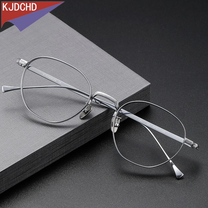 

2023 Pure Titanium Glasses Frame for Men Women New Retro Round Prescription Eyeglasses Frames Vintage Myopia Optical Eyewear