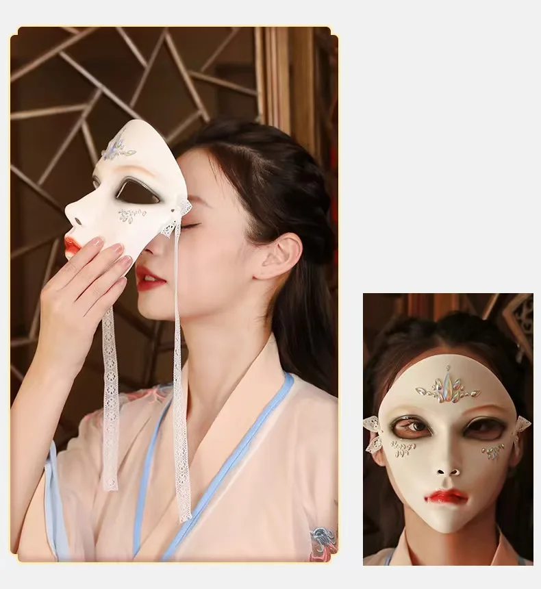 2025 สไตล์จีน Phoenix Queen Hanfu ชุดหน้ากากผู้หญิงโบราณ Oriental ตัวอักษร Performance Props ของขวัญฮาโลวีน