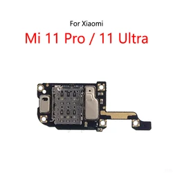 With ic SIM Card Reader Socket Tray Slot Microphone Signal Antenna Connect Module Board For Xiaomi Mi 11 Pro / 11 Ultra