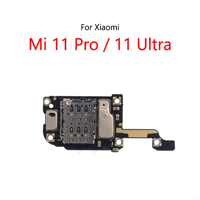 With IC SIM Card Reader Socket Tray Slot Microphone Signal Antenna Connect Module Board For Xiaomi Mi 11 Pro / 11 Ultra