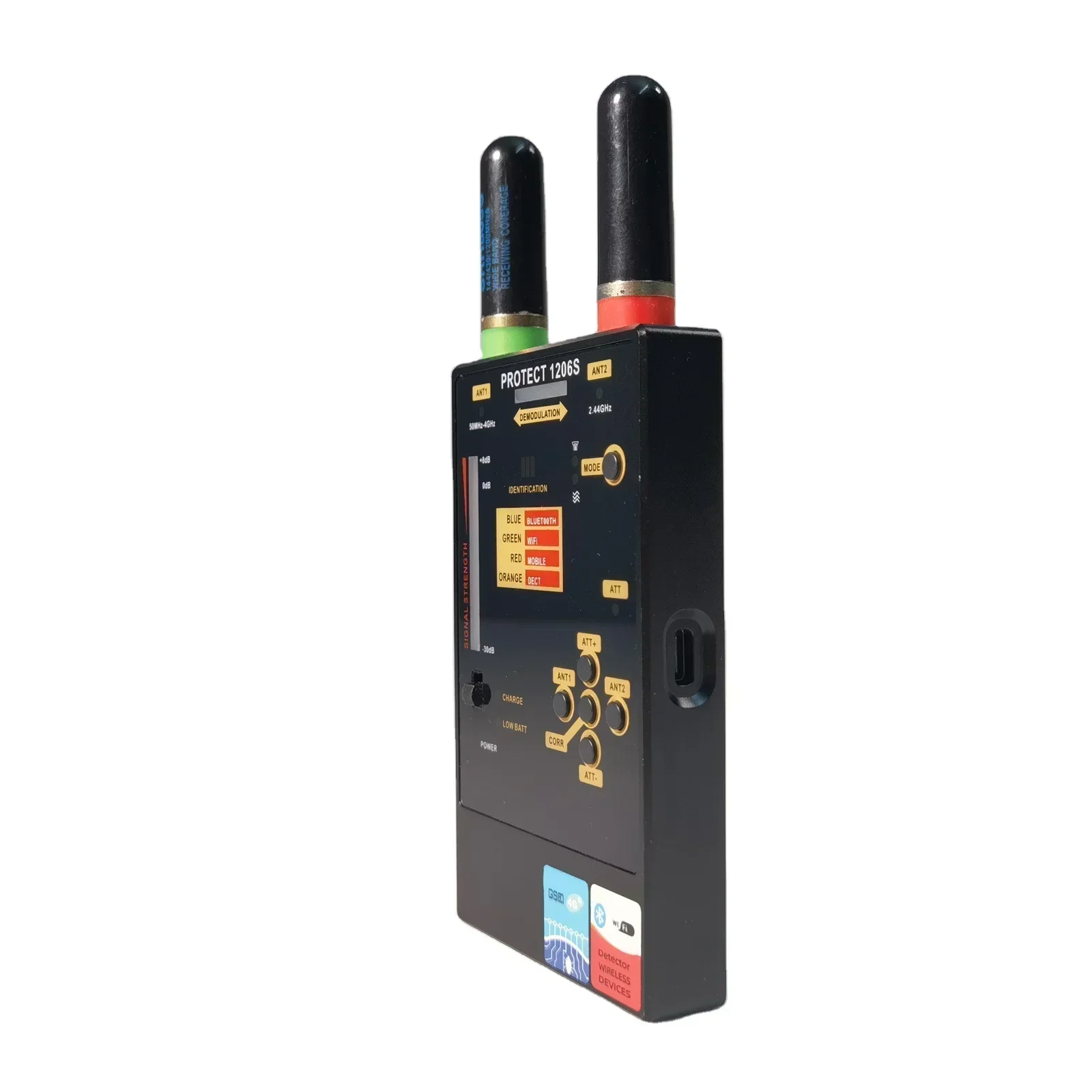 

Детектор скрытых камер 1206S, сканер радиочастот для обнаружения GSM/GPS-трекеров и жучков, защита от скрытой съемки, инфракрасный лазер