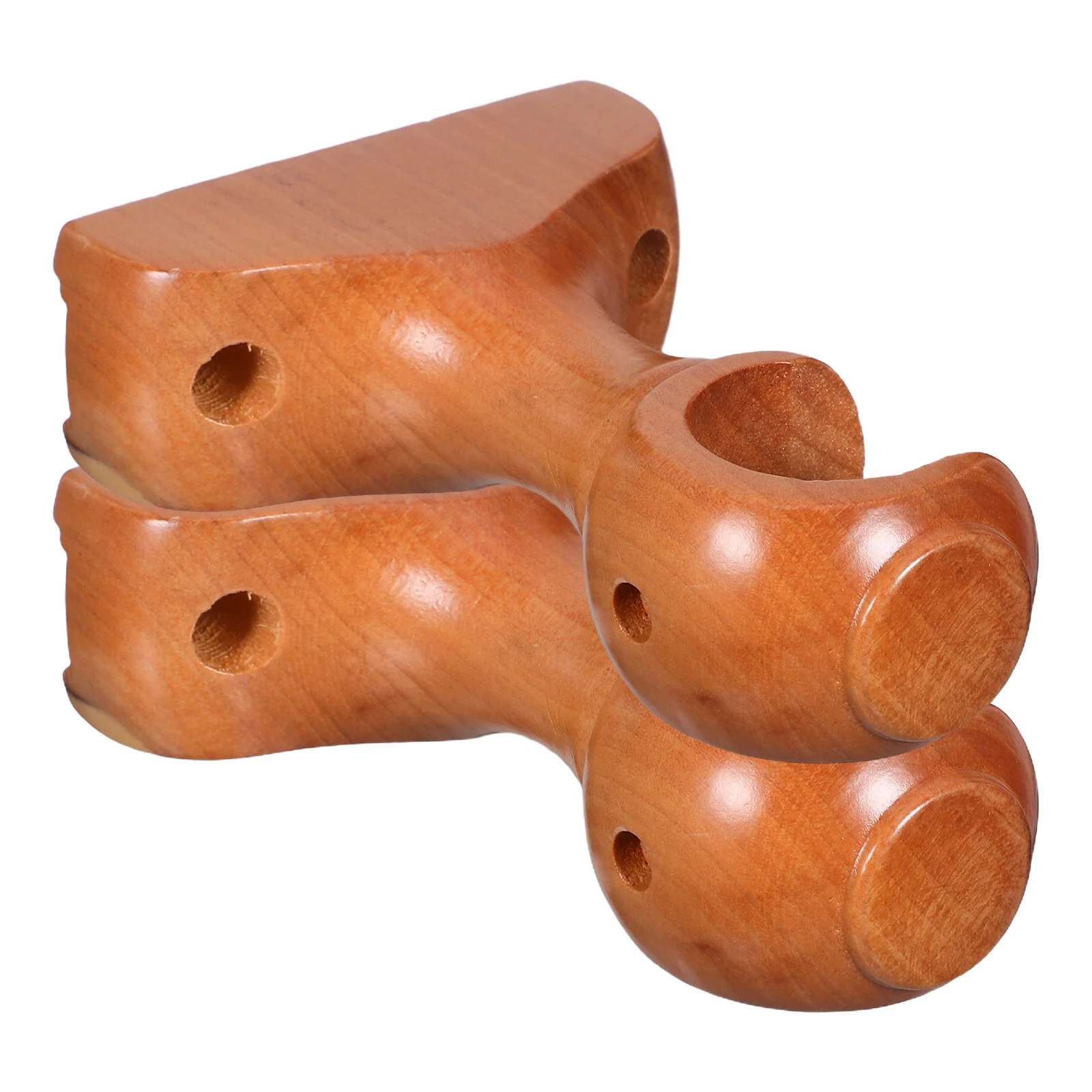 

2pcs Curtain Rod Brackets Wood Natural Material Heavy Duty Support Single Base For Home Office Bathroom Kitchen Wall Mount