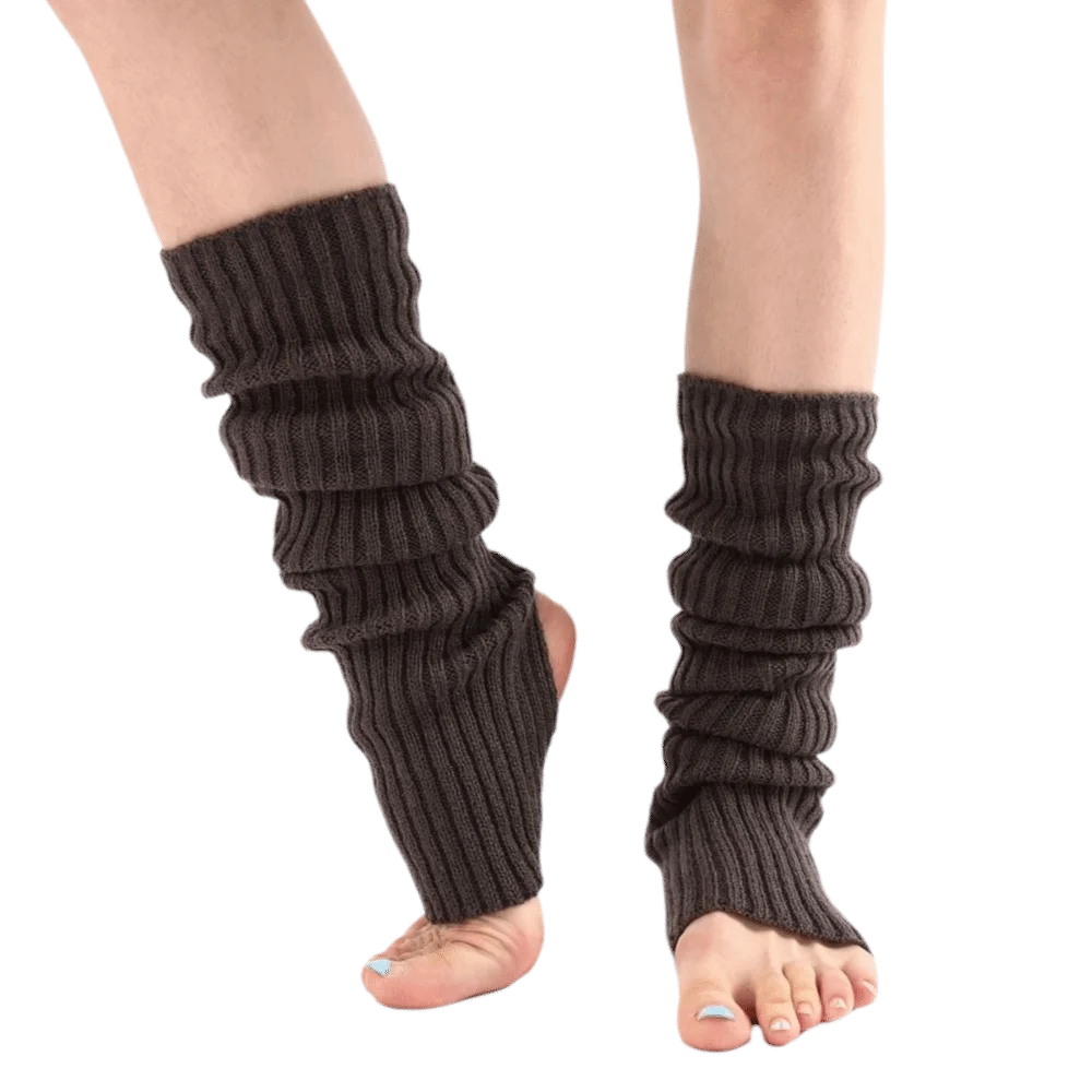 

Stylish Solid Color Ballet Yoga Stockings Warm Elastic Step on Leg Warmer Step on Knitted Thigh High Socks Winter