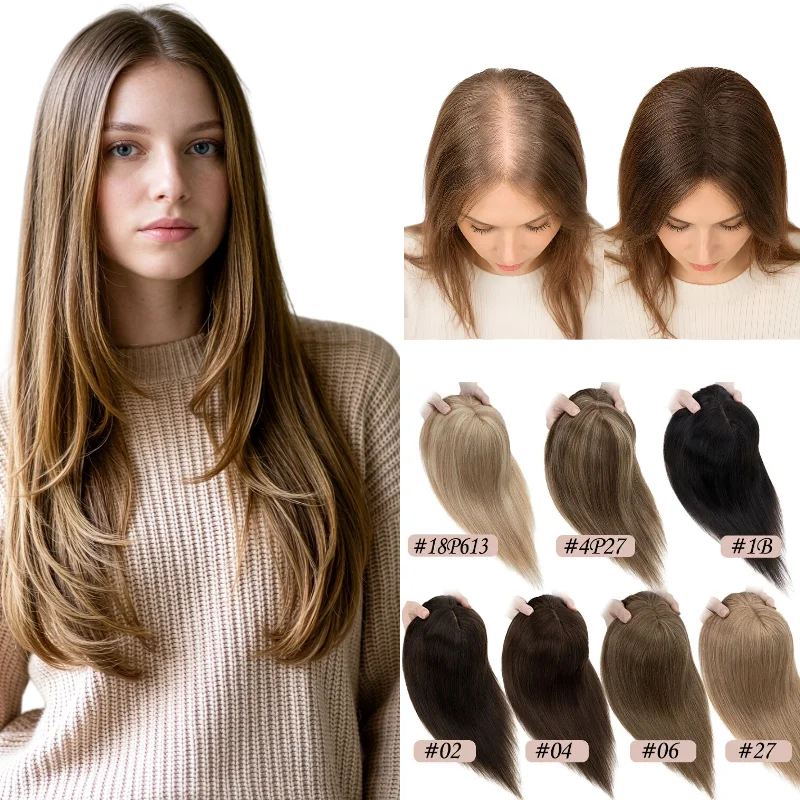 Human Remy Hair Machine Made Silk Lace Base Clip In Wig Middle Part 9x14 30cm #60 #1B 80% Density In Stock 48H Wholesale