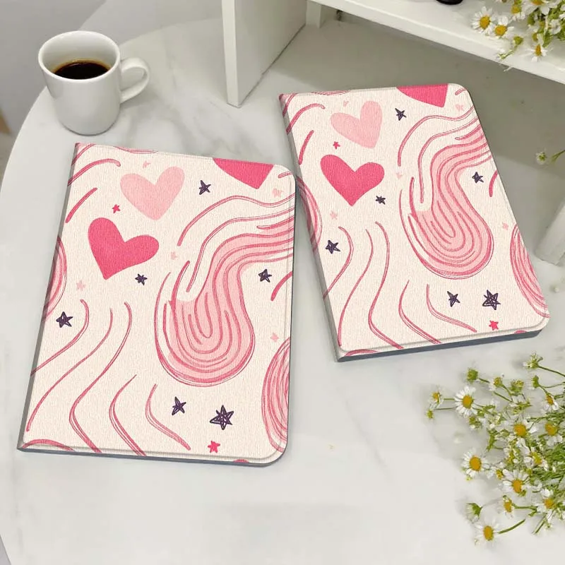 

Cartoon Heart Star Pattern Case For Honor MediaPad MatePad 6 7 X8 M5 M6 V6 V7 T5 T10 T10s 10 11 SE C5e X8a Pro Lite Tablet