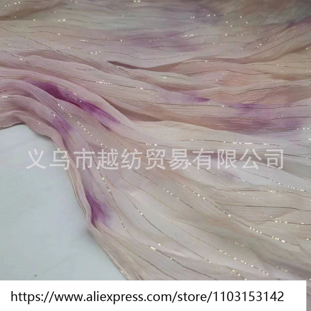 Zomer lichte en dunne transparante draad zijden crêpe stof eenvoudig afdrukken ademende rok mode