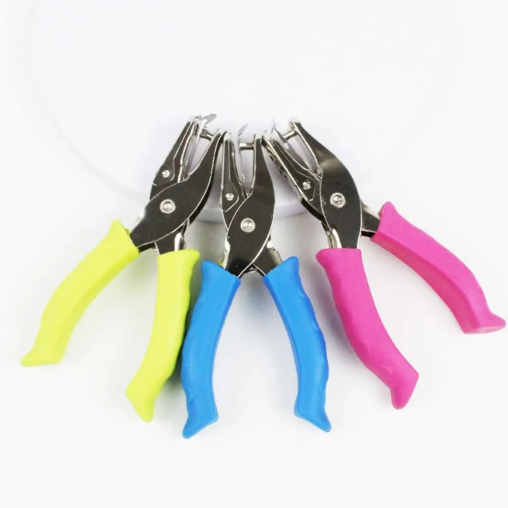 2Pcs 3/6mm Single Hole Punching Machine Creative Portable Handheld Hole Punch Non-slip Rubber Handle Punch Plier