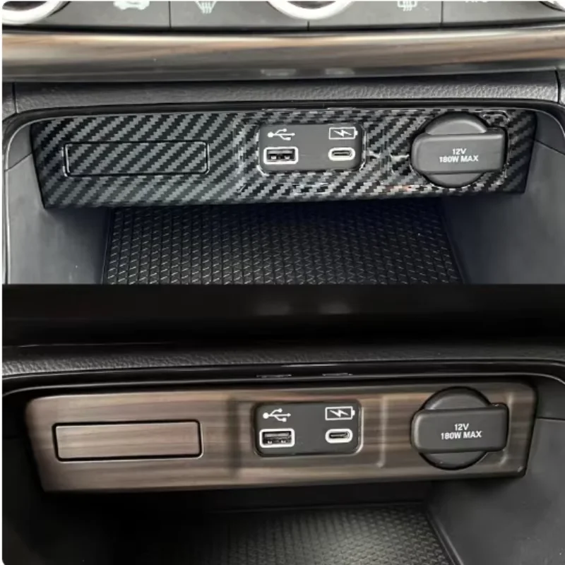 

For Honda CR-V 6th 2023 - 2025 CRV Hybrid ABS Car Central Control USB Frame Cover Case Trim Decoration Sticker Accessories