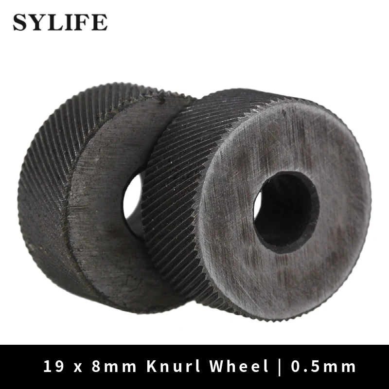 2PCS 19 x 8mm Knurl Wheel Tool Diagonal Coarse Twill Pattern 0.5mm Pitch Roller