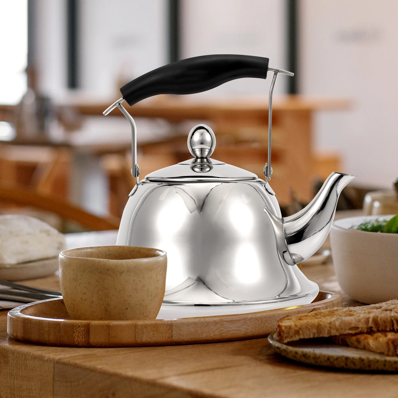 

Stainless Steel Kettle Large Whistle Home Use Stovetop Teapot 304 Material Anti Rust Safe Design Kitchen Kettle