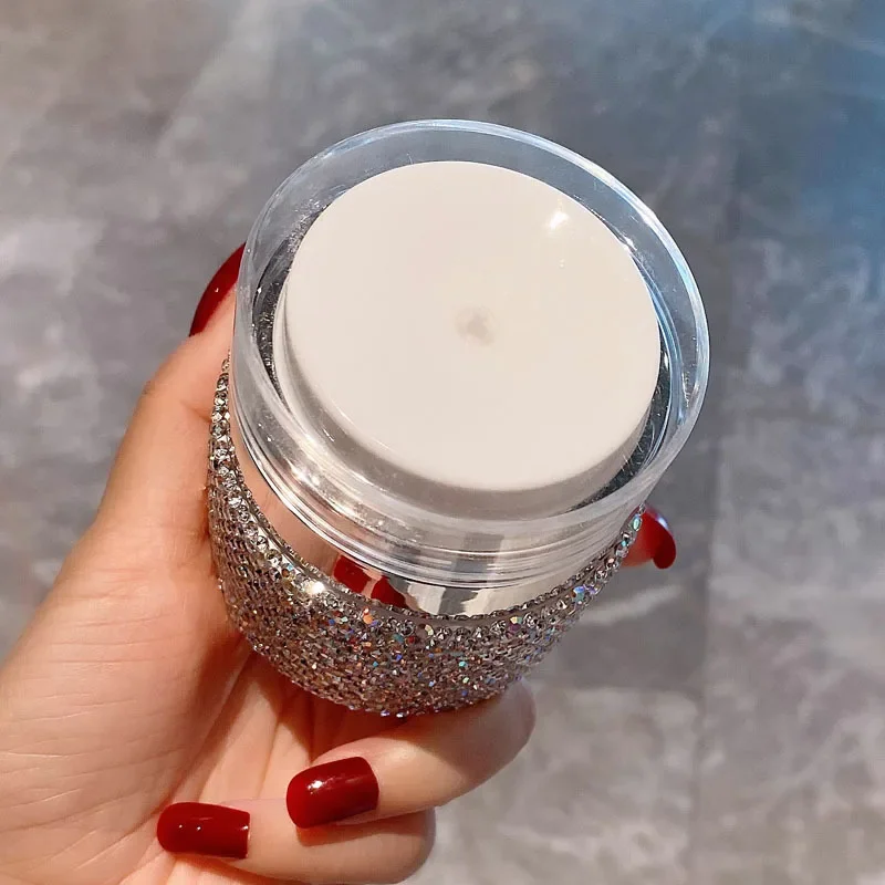 Bling Rhinestones Refillable Empty Bottle Makeup Pump Jars Portable Containers Cosmetics Face Cream Lotion Travel Storage Bottle