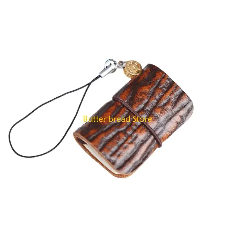 W89C Miniature PU Leather Notebook Pocket Sized Journal For Notes Taking Journaling