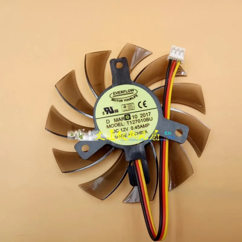 

New Cooler Fan for T127010BU DC12V 0.45A 7cm Graphics Card 3-wire Cooling Fan