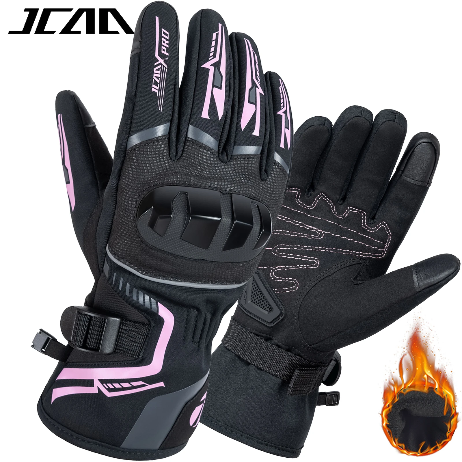 

JACC Men's Women's Winter Warm Motorcycle Gloves Windproof Waterproof Touch Screen Motorbike Riding Gloves for Moto Motocross