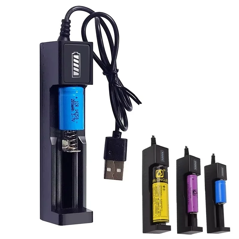 Multifunctional Lithium Battery Charger 3.7V Universal 1 Slot Smart Charger For 16340 14500 18650 26650 Rechargeable Batteries