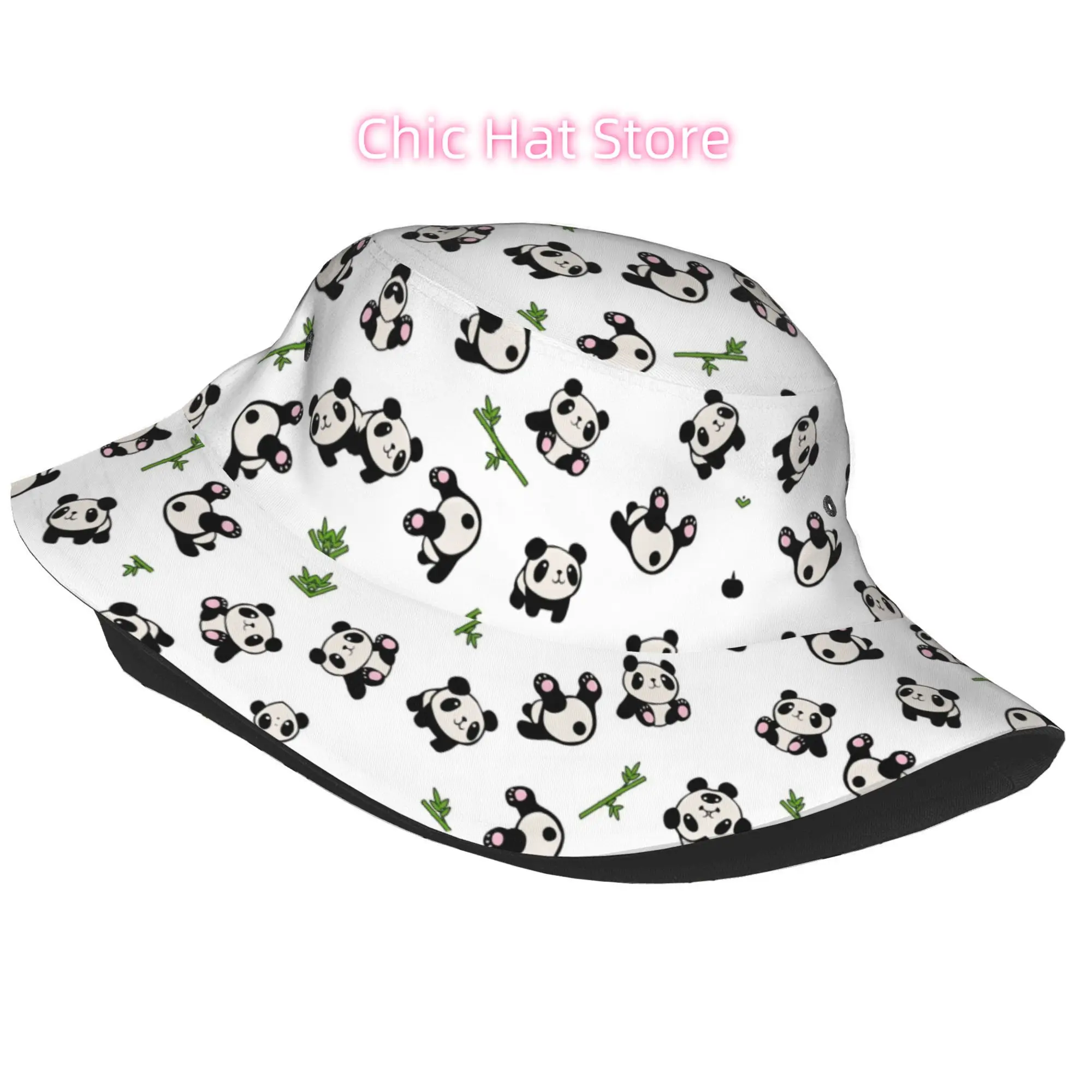 Panda Bamboo Forest Paradise Unisex Bucket Hat Summer Hiking Beach Hat Hat Party Four Seasons Casual Printed Bucket
