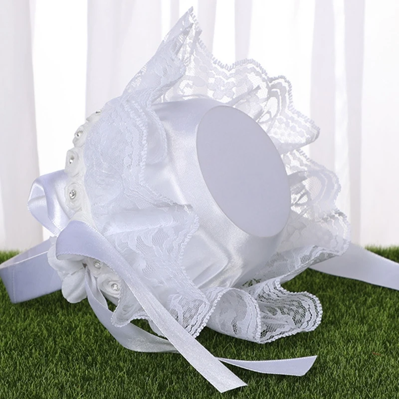 Y1UB Flower Basket for Wedding Small White Flower Girl Baskets with Lace