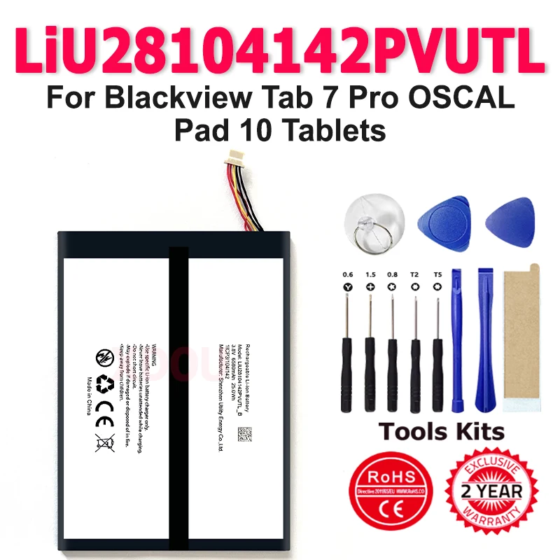 

Новый LiU28104142PVUTL аккумулятор 6580 мАч для Blackview Tab 7 Pro OSCAL Pad 10 планшетов аккумулятор большой емкости для телефона + бесплатный инструмент