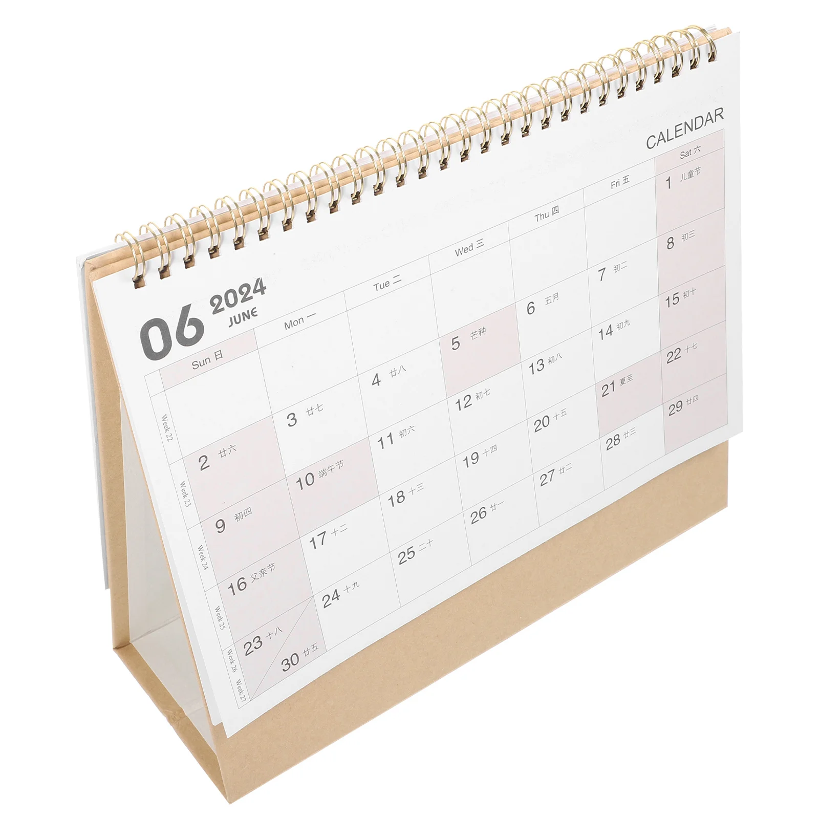 

2024 Yearly Desk Calendar Thick Paper Coil Binding Monthly Planner Tabletop Daily Flip Note Household