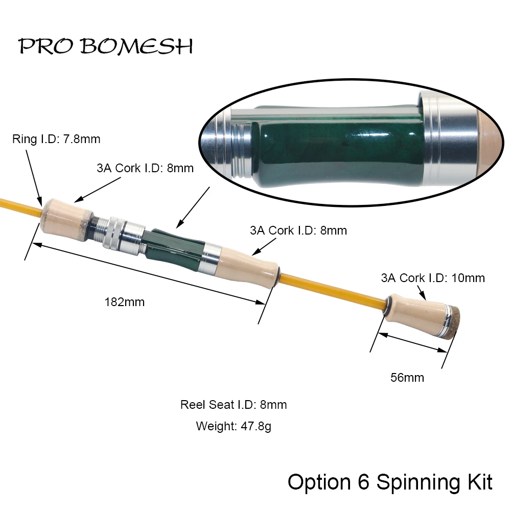 Pro Bomesh Holz Spinning Casting Reel Sitz Split 3A Kork Griff Kit DIY Forelle Angelrute Gebäude Komponente Reparatur Zubehör – Detail 21