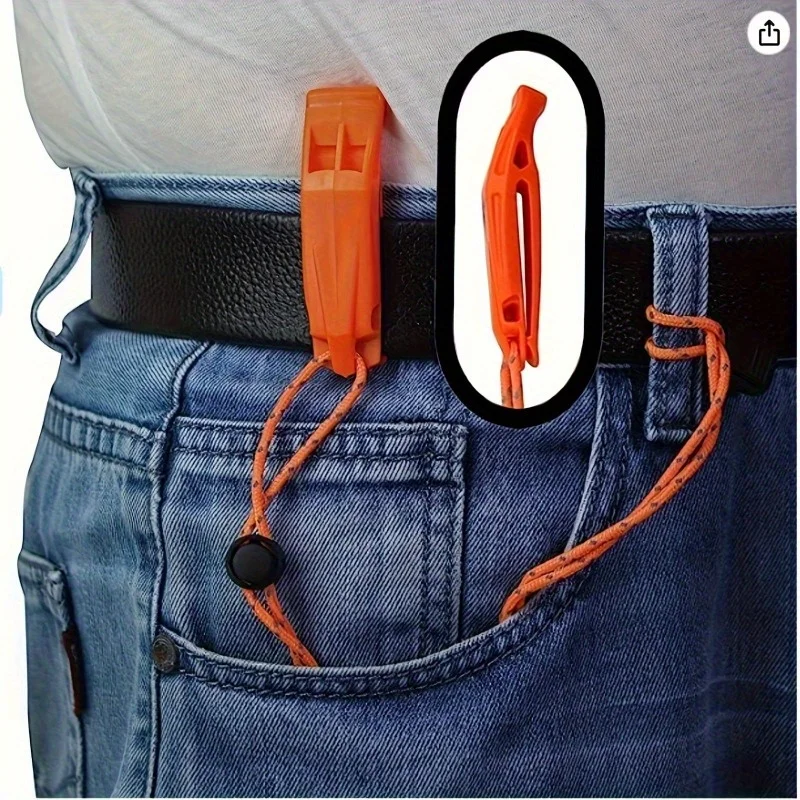 1pc Super Loud Safety Emergency Whistles With Lanyard, Safety Survival Whistle For Kayaking