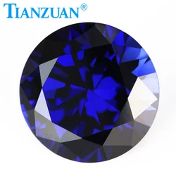 Synthetic Sapphire 3mm to 12mm Round Cut Artificial Corundum Stone Clear Loose Stone for Jewelry Making DIY Material