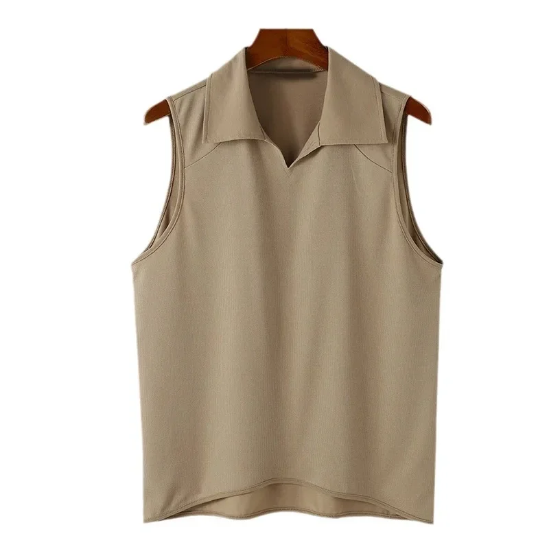 Joker Loose Casual Vest Male Summer New Sleeveless Lapel Vest Mens Top