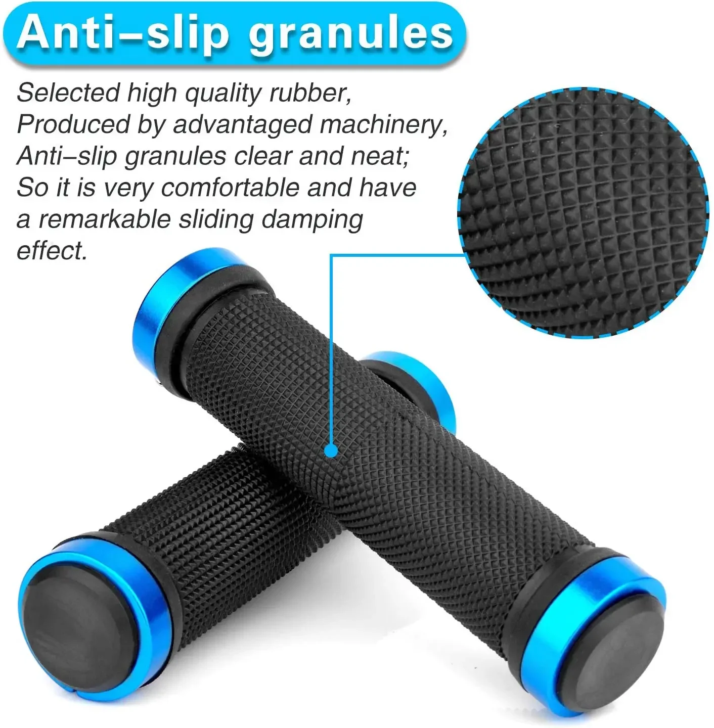 Bicycle Grips MTB Bike Handbar Grips Rubber Non-slip Aluminum Bilateral Lock Cycling Bmx Handle Grips Bikes Handlebar Grips