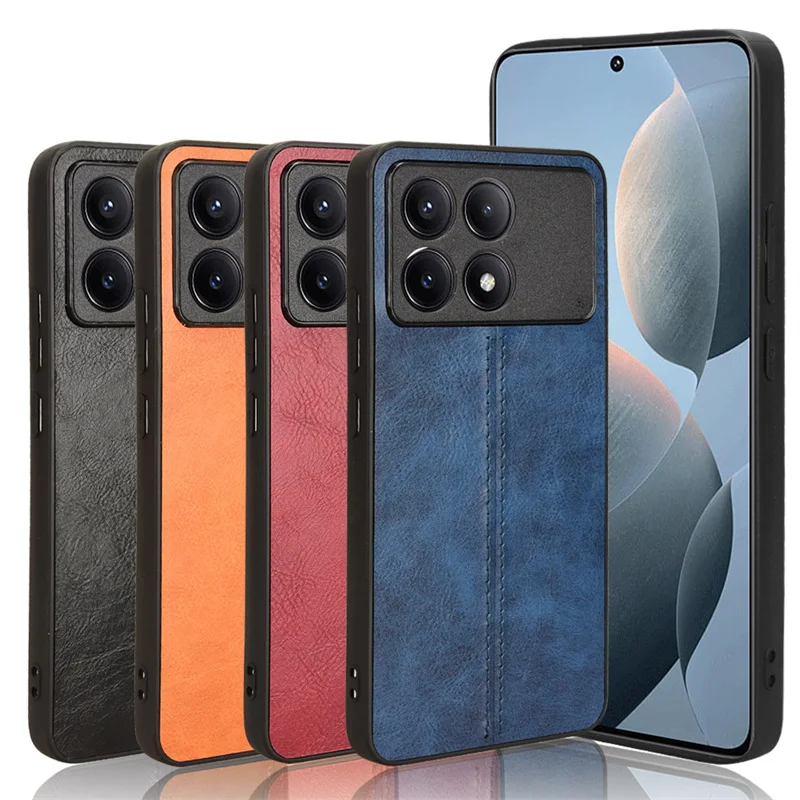 For Xiaomi Poco F6 Pro 5G Case Suture Soft Edge PU Leather Hard Phone Cover For Xiaomi Poco F6 Pro 5G Case