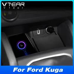 Car Wireless Charger 15w Center Console Fast Cell phone Charging Panel Adapter For Ford Kuga 2022 Modification Accessories
