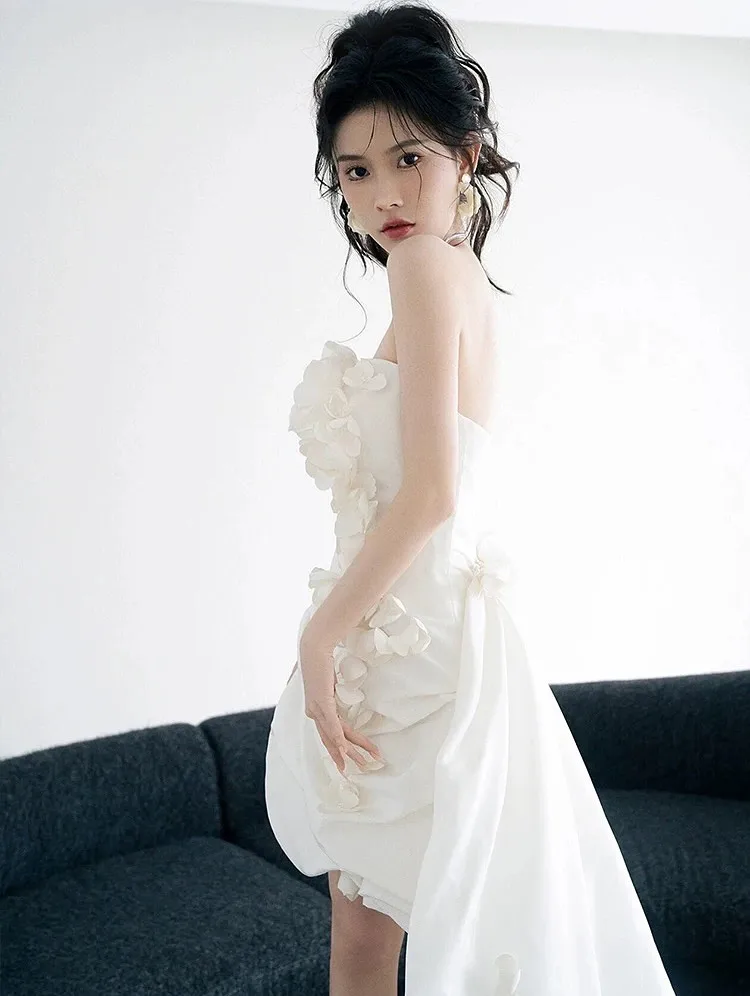 Robe de soirée trapèze personnalisée, sans bretelles, élégante, classique, à la mode, moderne, robes de célébrité, robe de soirée délicate de haute qualité