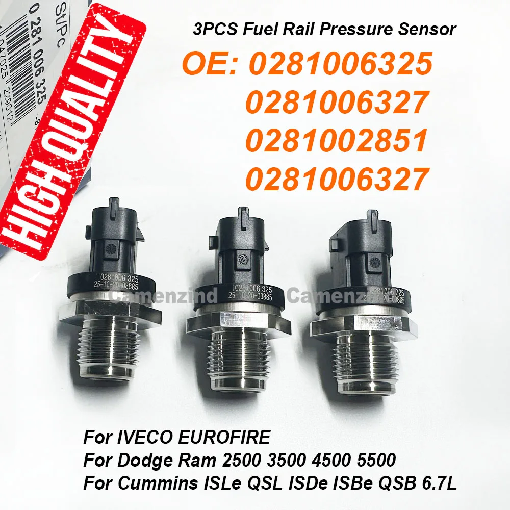 

Датчик давления в топливной рампе 1/3 шт. 0281006325 0281006327 0281002851 0281006425 для Cummins ISLe QSL ISDe ISBe QSB 6.7L