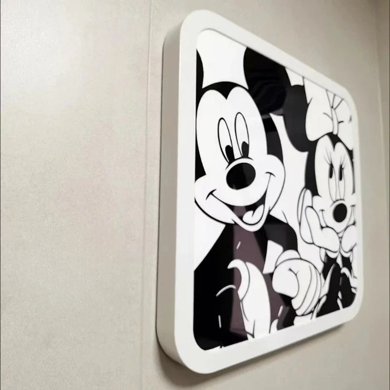 Disney Mickey Bathroom Mural Storage Box Kawaii Cartoon Mickey Punch-free Wall-mounted Folding Storage Cabinet Storage Rack