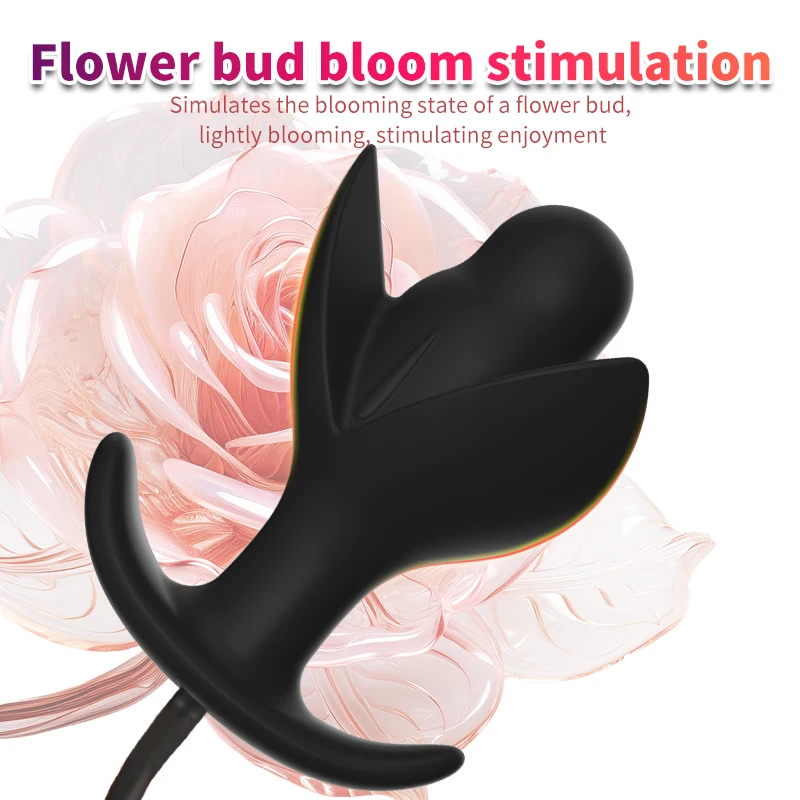 BDSM-Plugue Anal Inflável com Forma de Flor, Plugue Anal, Dilator, Extensor Ânus, Estimulador Spot, Massageador de Próstata, Brinquedos Sexuais Adultos