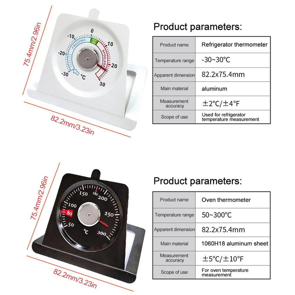 Wygodne termometry piekarnik lodówka Mini termometr do domowych kuchni duży tarcza zamrażarka piekarnik termometry 50-300 ℃